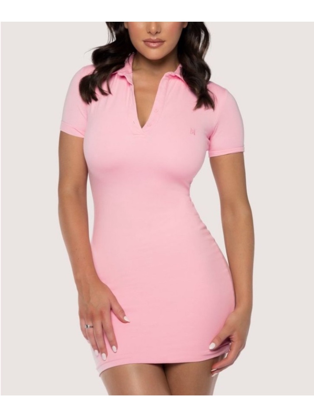 Meshki Monroe Pink Collared tennis dress